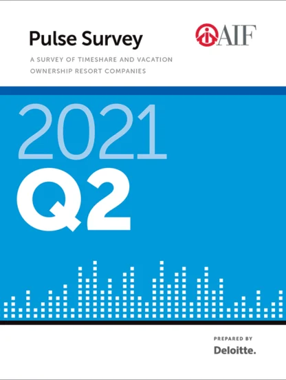 Cover of the 2021 Q2 Pulse Survey report by AIF, prepared by Deloitte, featuring a blue background and white text.